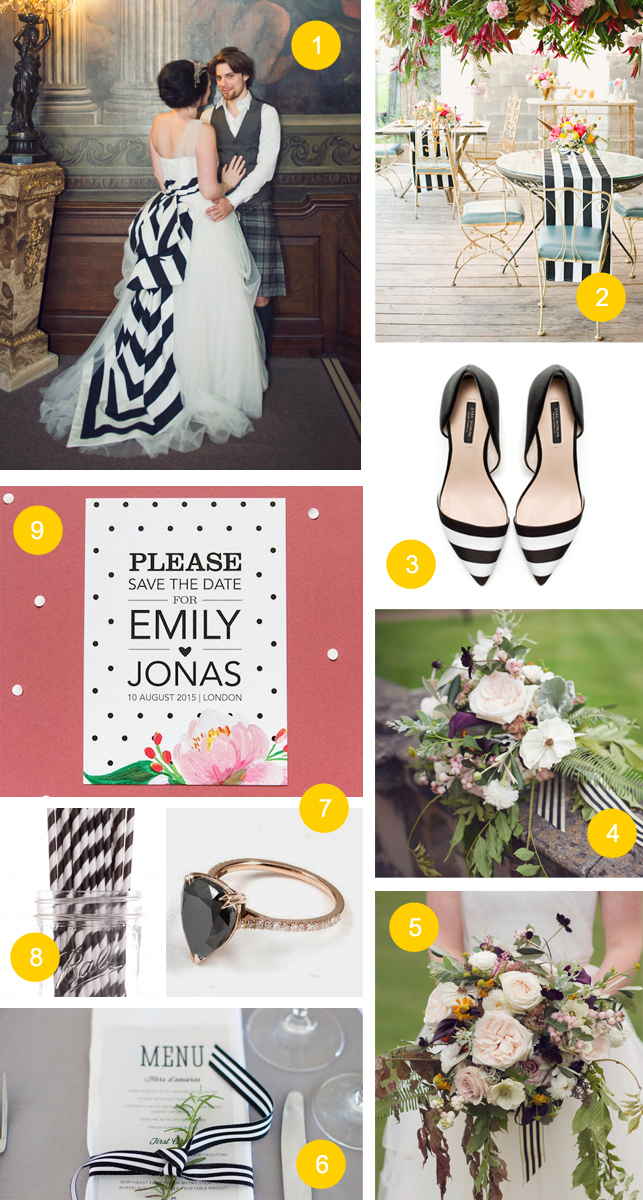 Black and white stripes wedding inspiration