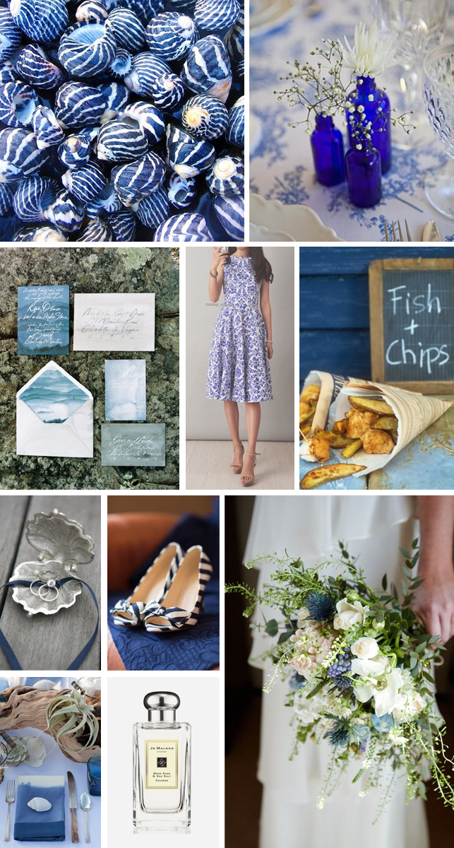 Deep Blue Seaside wedding inspiration