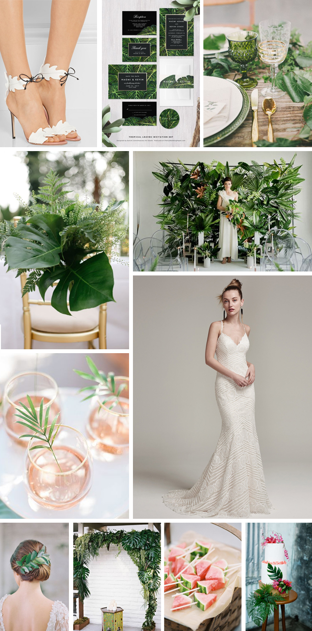 Lush tropical botanical wedding inspiration