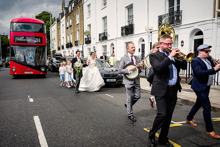 Jesus Peiro wedding dress stylish London wedding