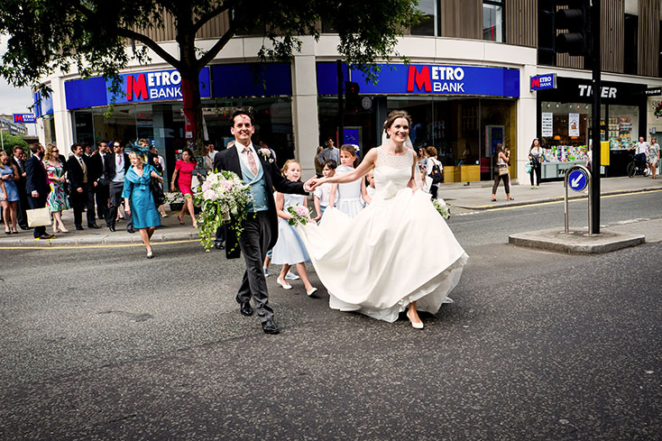 Jesus Peiro wedding dress stylish London wedding